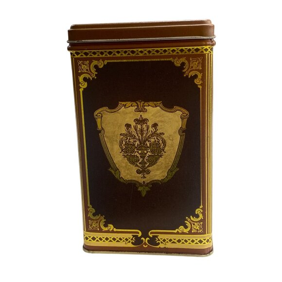 Vintage Pfeffernuesse Cookies Tin Box With Ornate Gold & Brown Design EMPTY - Picture 2 of 8